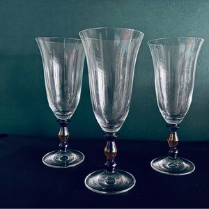 Set of 3 Mikasa Crystal Wine/Water Kensington Goblets